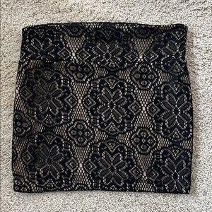 Lola Black Floral Lace Mini Skirt